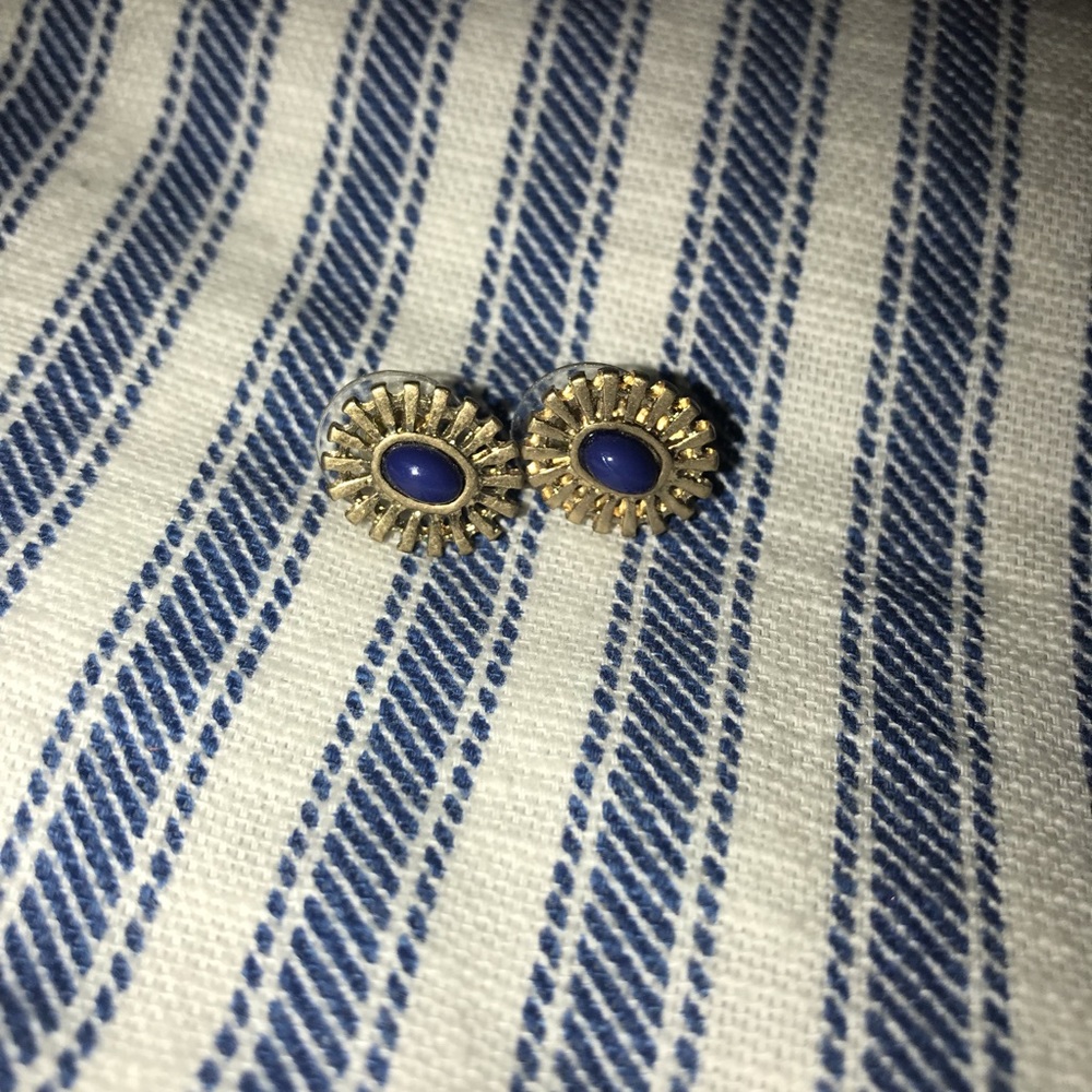 Blue and gold earrings